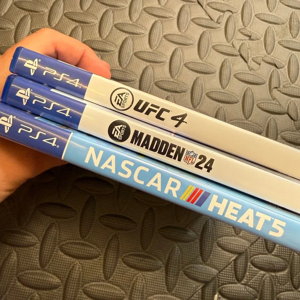 PS4 Sports Game Bundle Madden NFL 24 UFC 4 NASCAR Heat 5 PlayStation 4 Lot